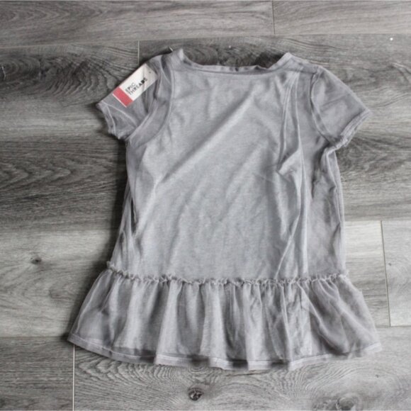 Epic Threads Girls Layered Short Sleeve Shirt-Girl Power-Gray-Medium-NWT - Picture 4 of 4